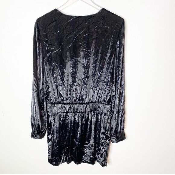 Frame Black Metallic Velvet Cocktail Dress Size 8 - Picture 6 of 8